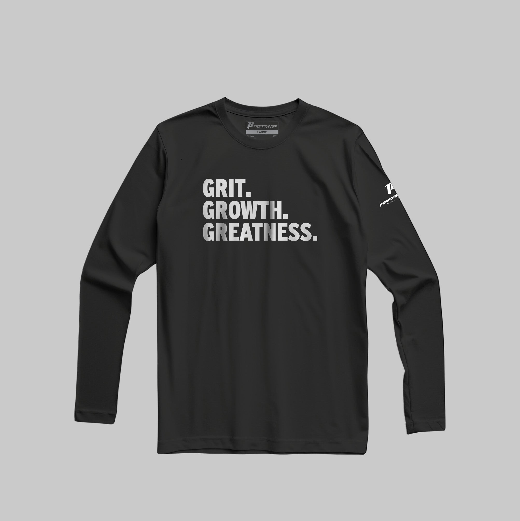 Performance Billiards - "Grit. Growth. Greatness." Long-Sleeve