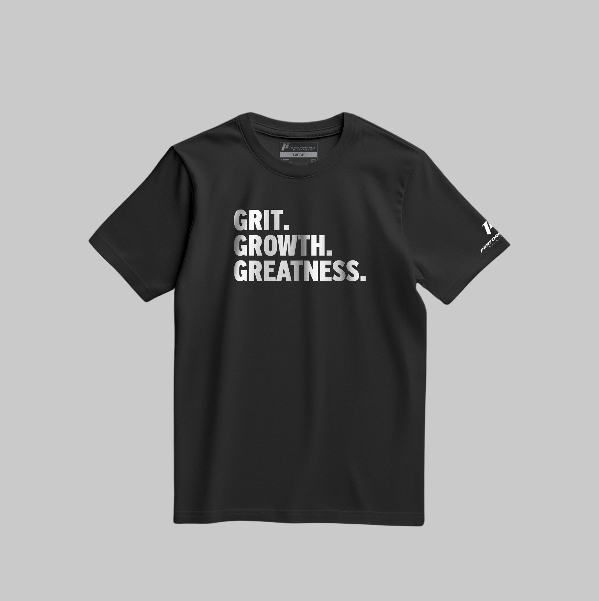 Performance Billiards - "Grit. Growth. Greatness." Tee